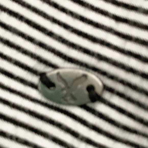 American Eagle STR BLK/WTE Halter Open Back - Picture 4 of 7